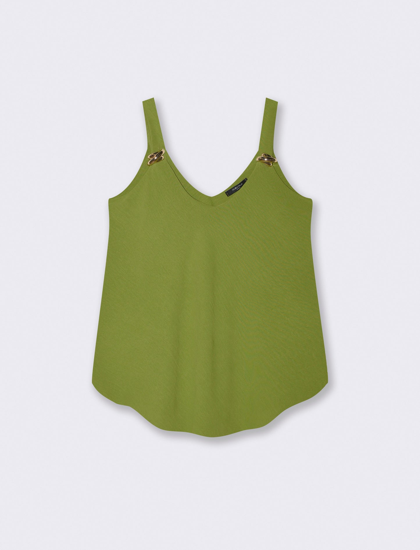 Short dress with appliqués on the straps - Green