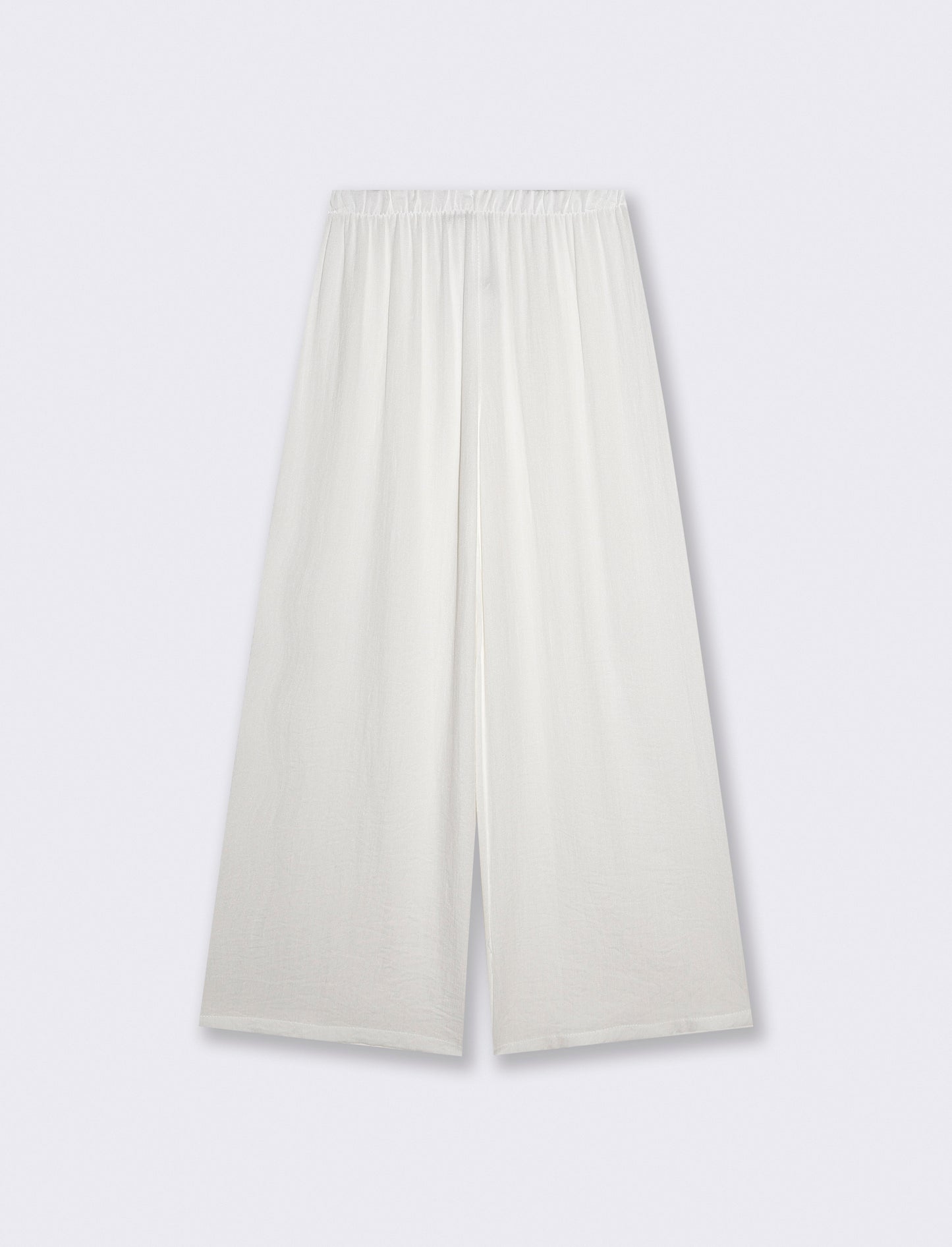 Elasticized Pants with Curvy Fit - White