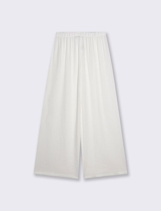 Pantalone Elasticizzato con Vestibilità Orbida - Bianco