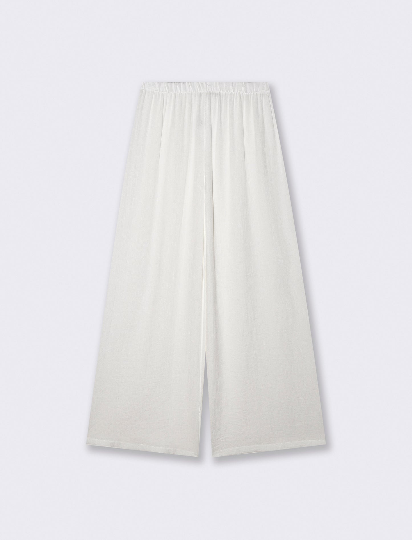 Elasticized Pants with Curvy Fit - White