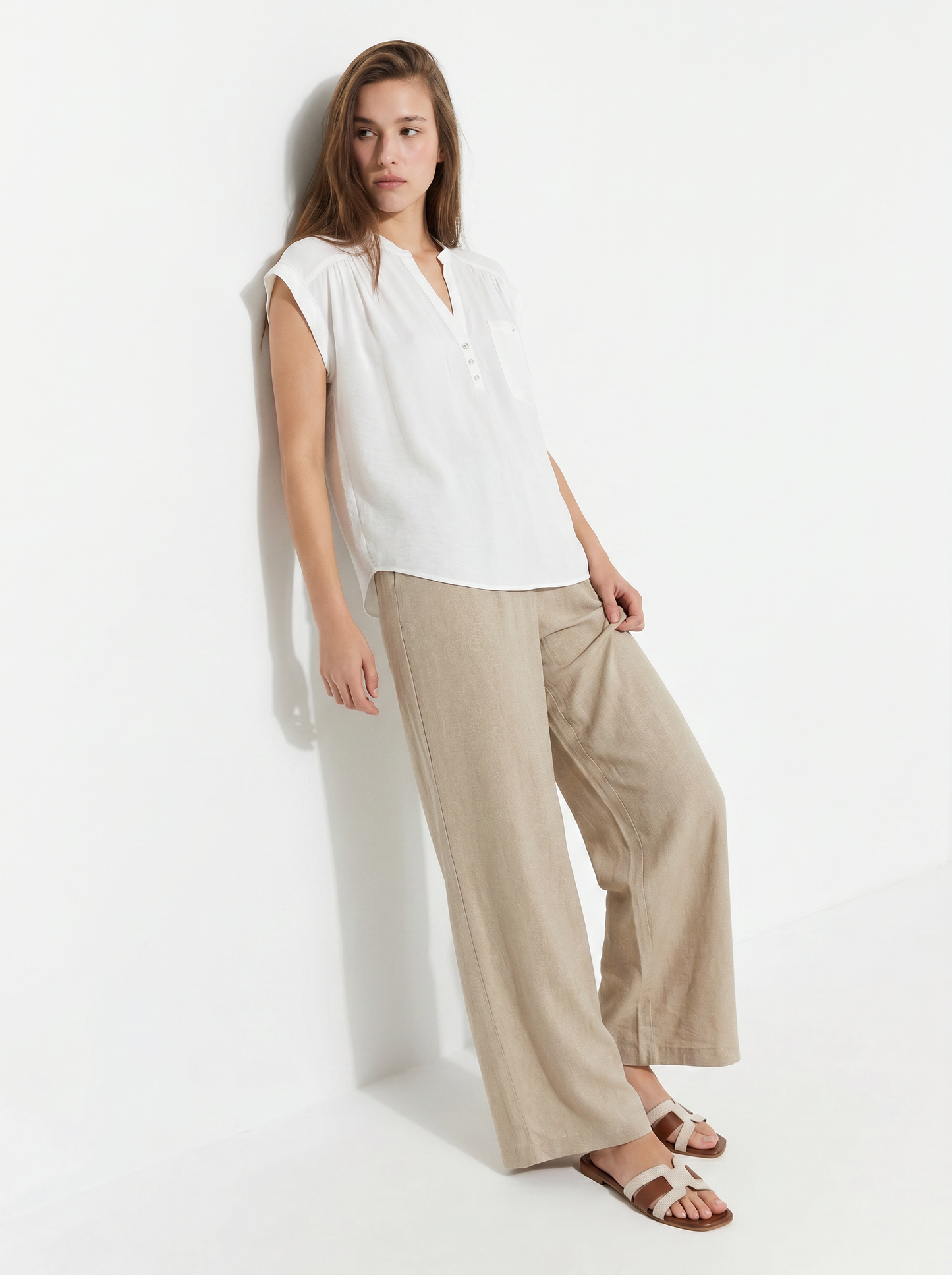 Pantalone Elasticizzato con Vestibilità Orbida - Grigio fango