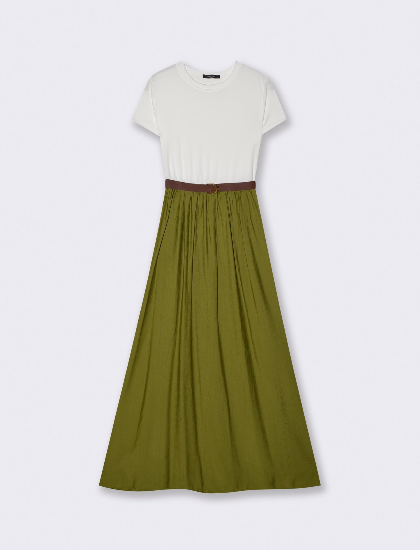 Long dress with t-shirt detail - Green