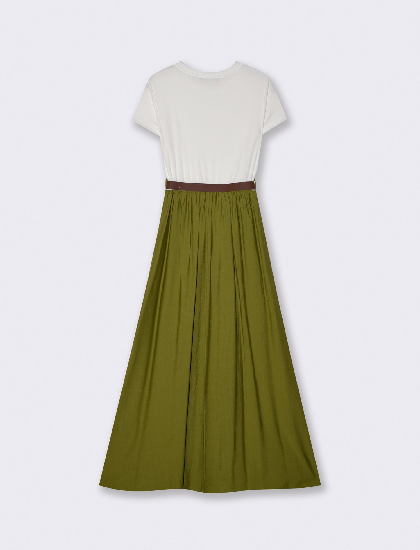 Long dress with t-shirt detail - Green