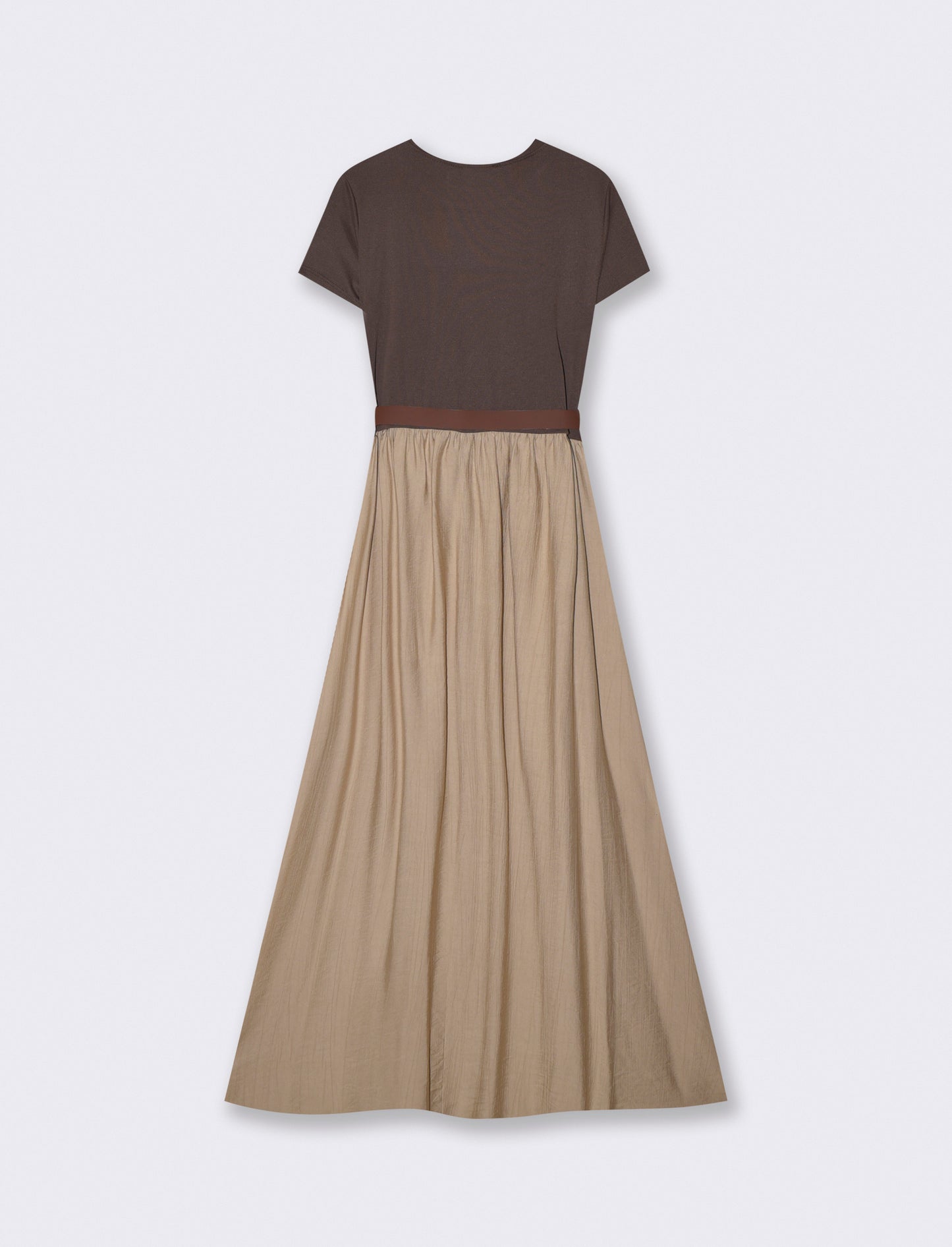 Abito lungo con dettaglio t-shirt - Beige