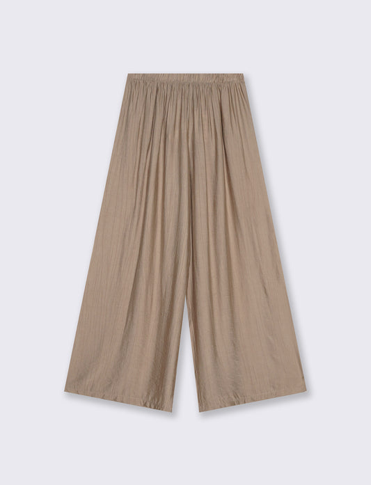 Pantaloni Elasticizzati con Vestibilità Morbida - Beige