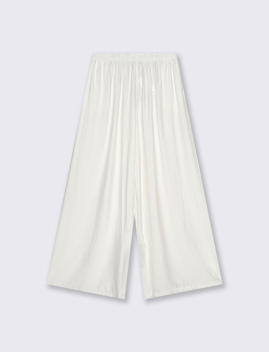 Pantaloni Elasticizzati con Vestibilità Morbida - Bianco