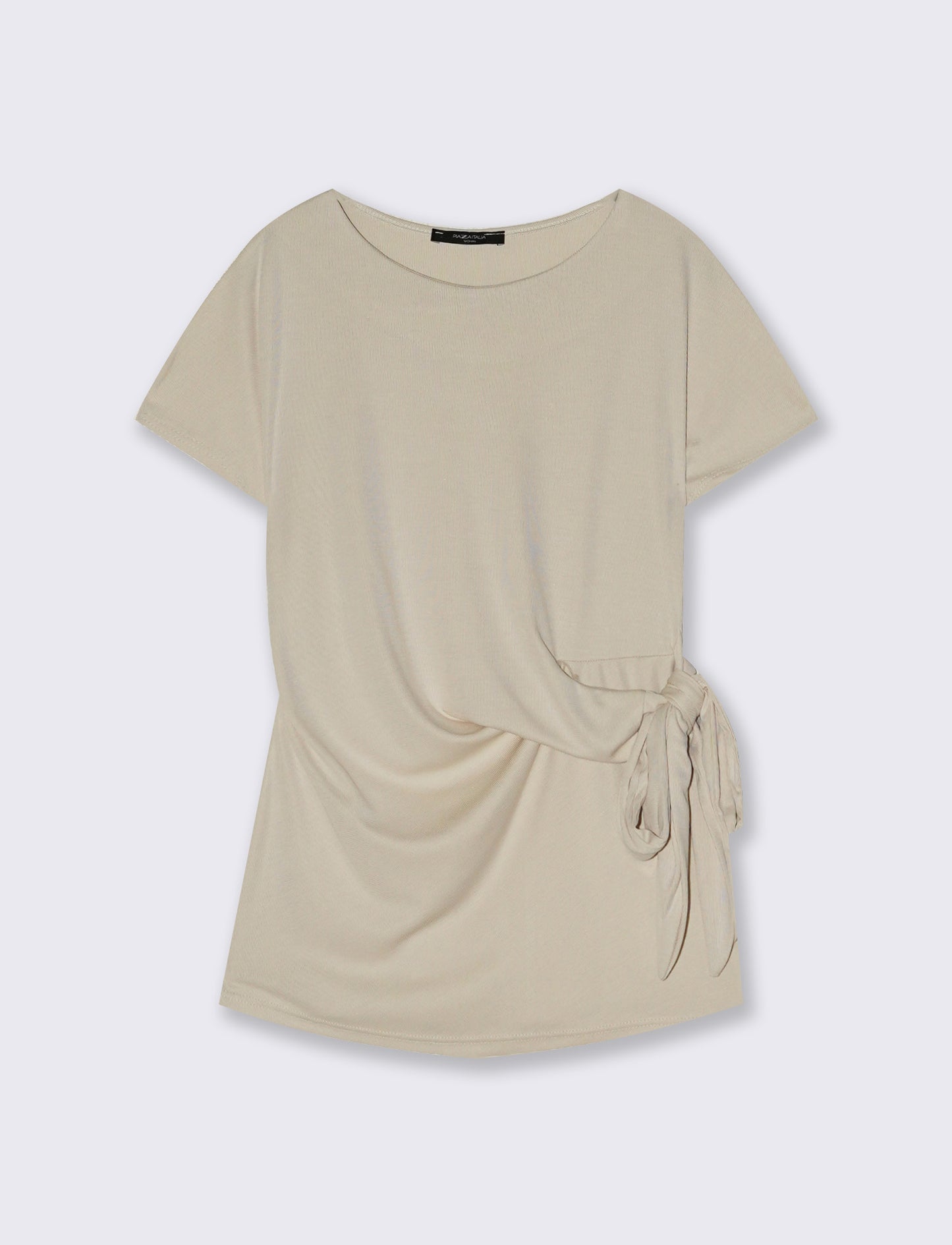 Knot T-shirt with a Comfortable Fit - Beige