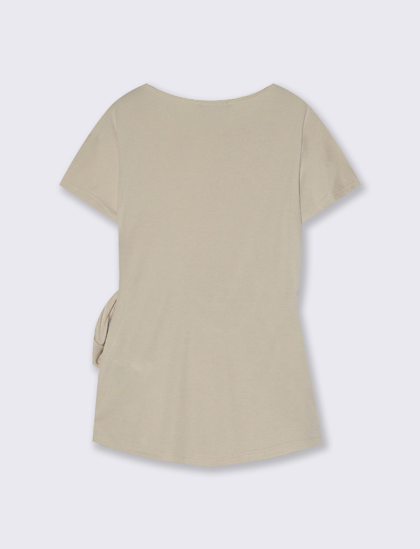 Knot T-shirt with a Comfortable Fit - Beige