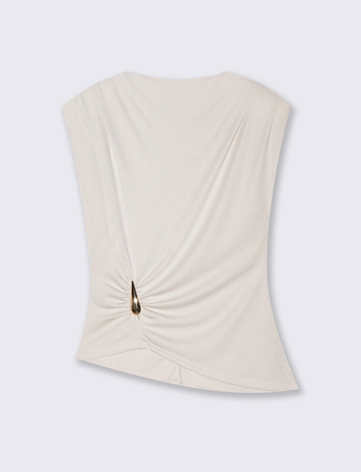 Top with padded straps and side knot - Beige