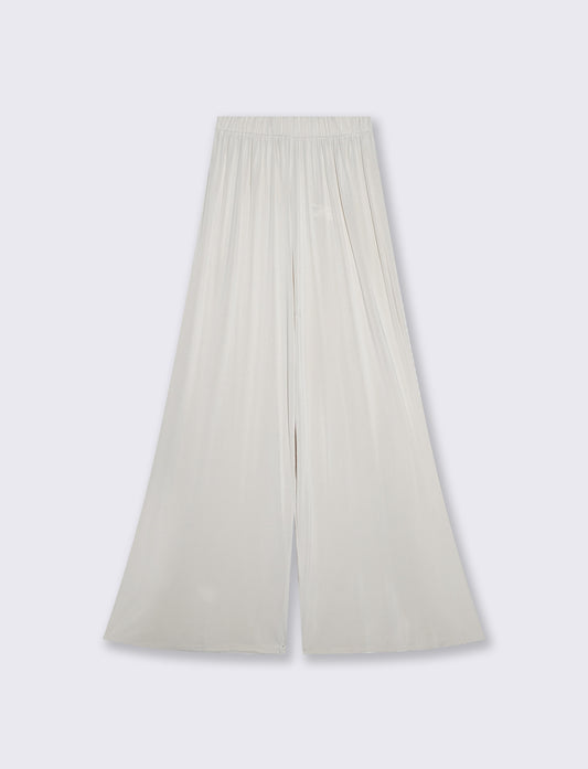 Pantaloni Morbidi Dritti con Elastico - Beige