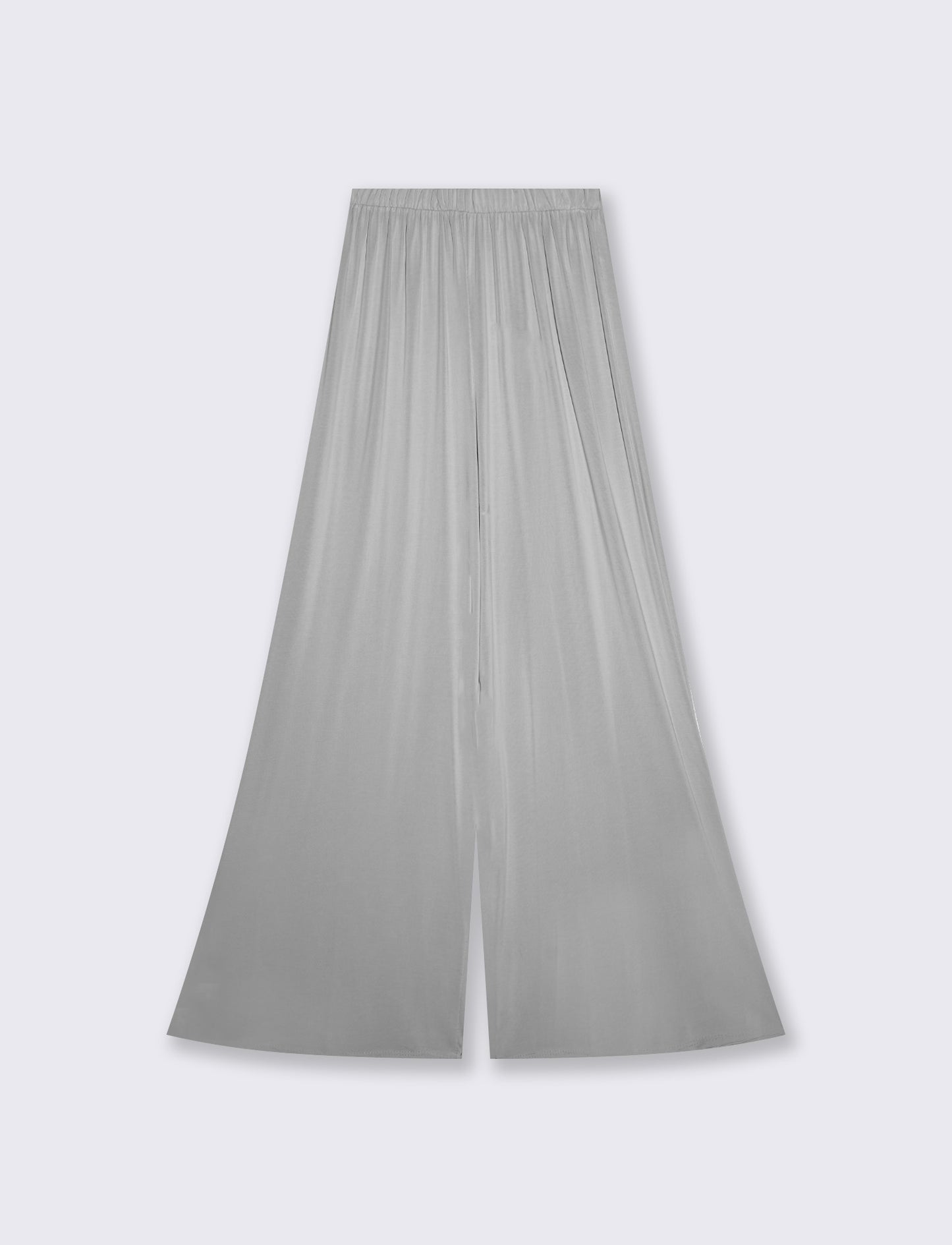 Pantaloni Morbidi Dritti con Elastico - Grigio