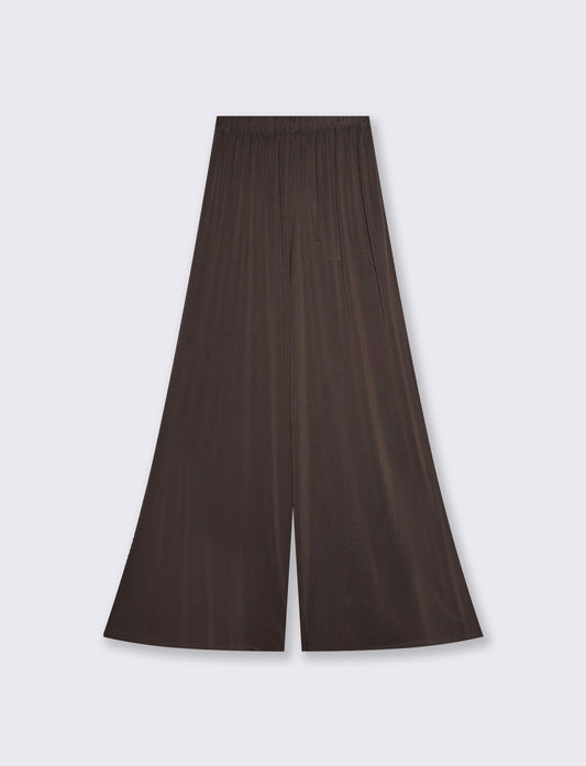 Pantaloni Morbidi Dritti con Elastico - Moro