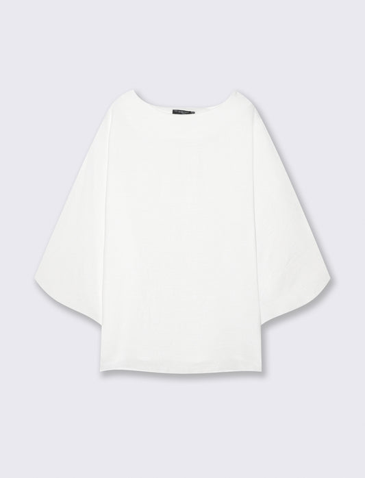 Maglia Manica a Tre Quarti Morbida - Bianco