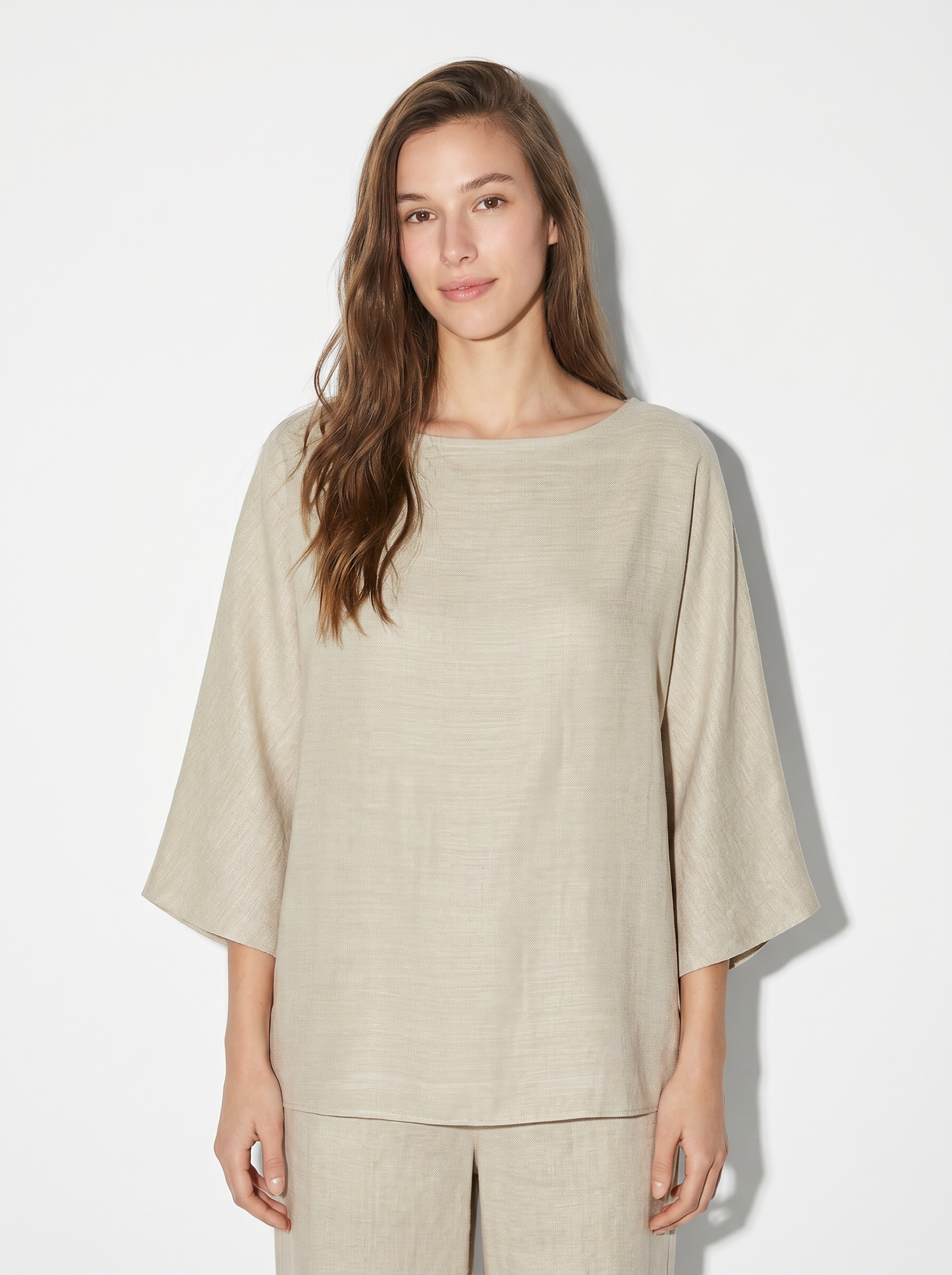Soft Three-Quarter Sleeve Sweater - Grey