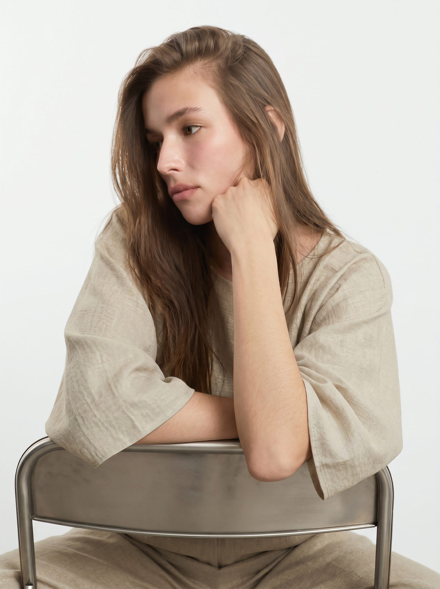 Soft Three-Quarter Sleeve Sweater - Grey