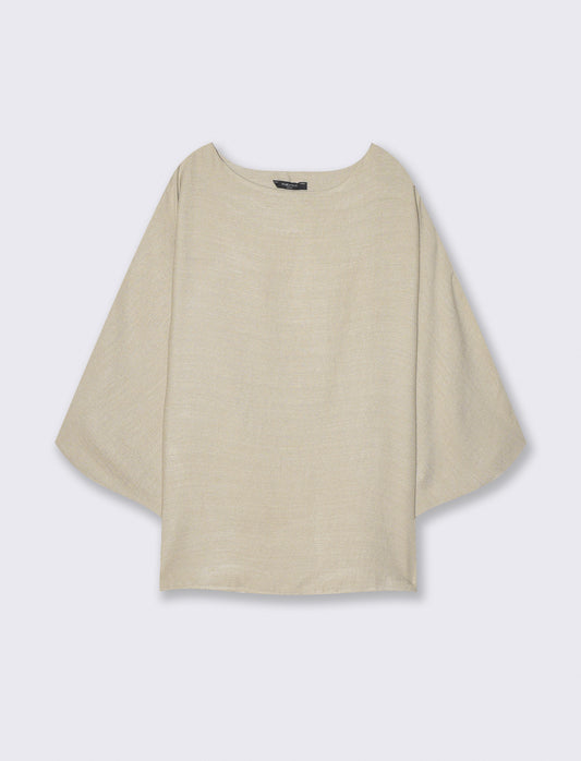 Maglia Manica a Tre Quarti Morbida - Grigio fango
