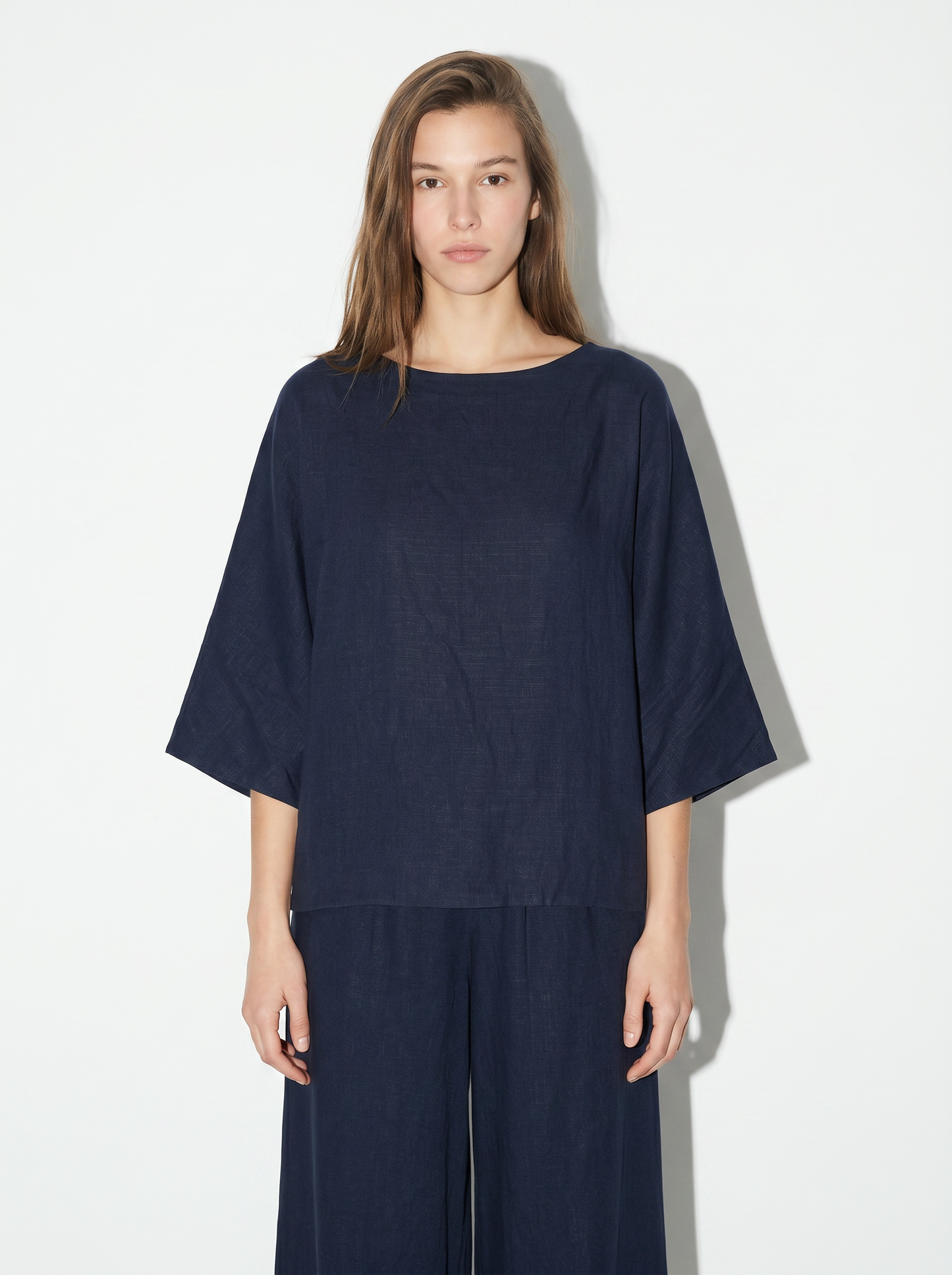 Maglia Manica a Tre Quarti Morbida - Blu