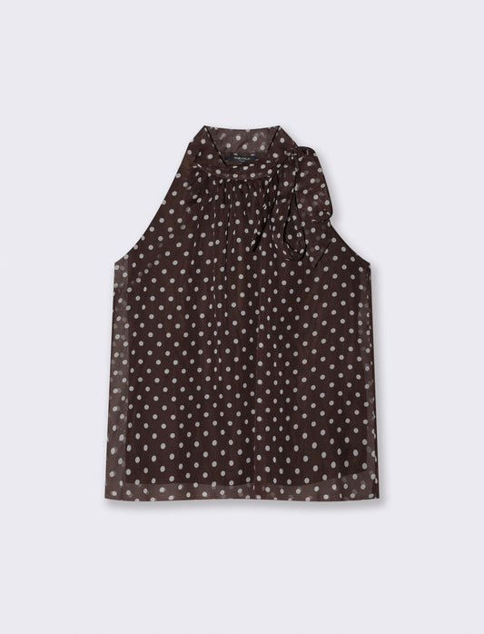 Top Scollo Halter Pois - Moro