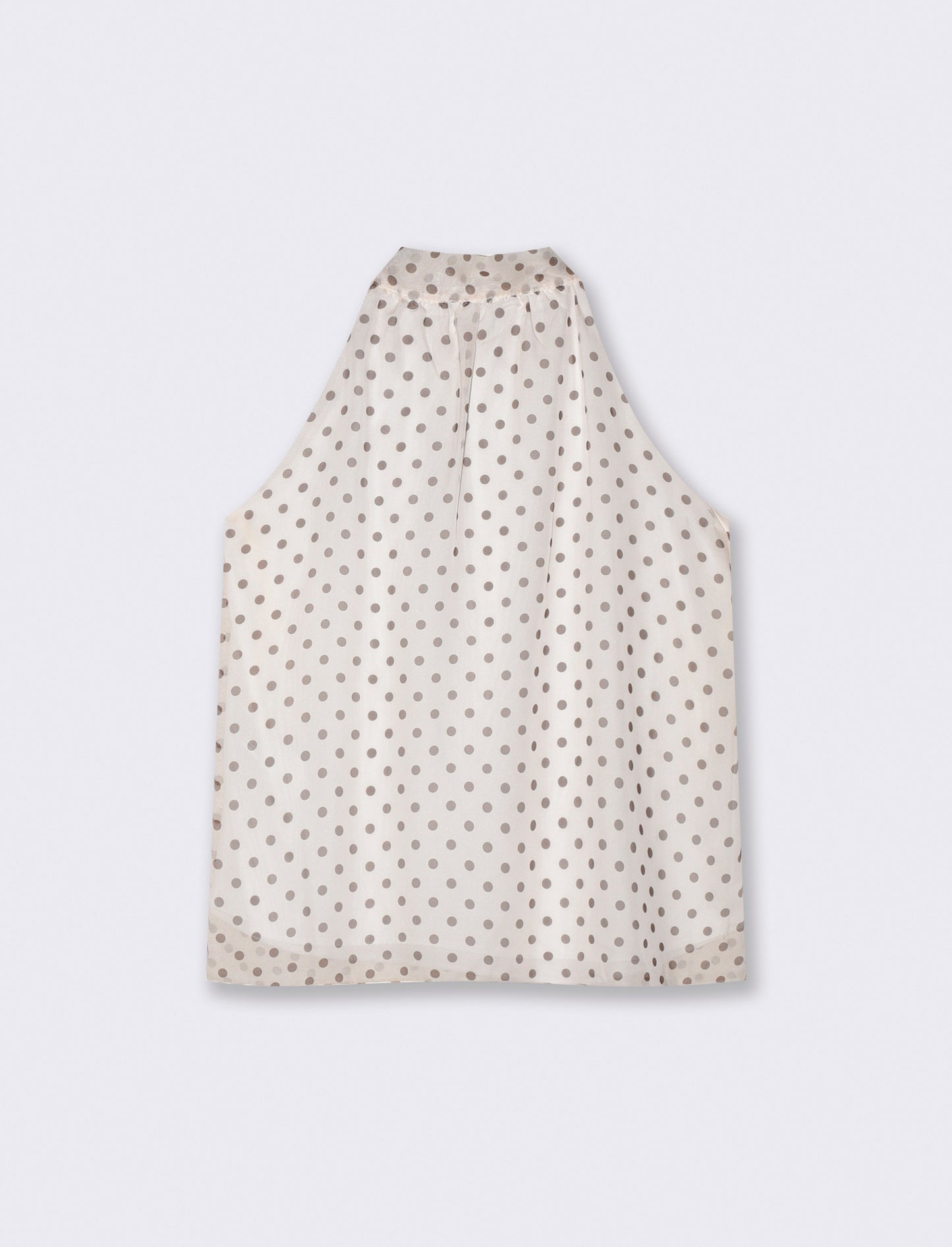 Top Scollo Halter Pois - Bianco latte