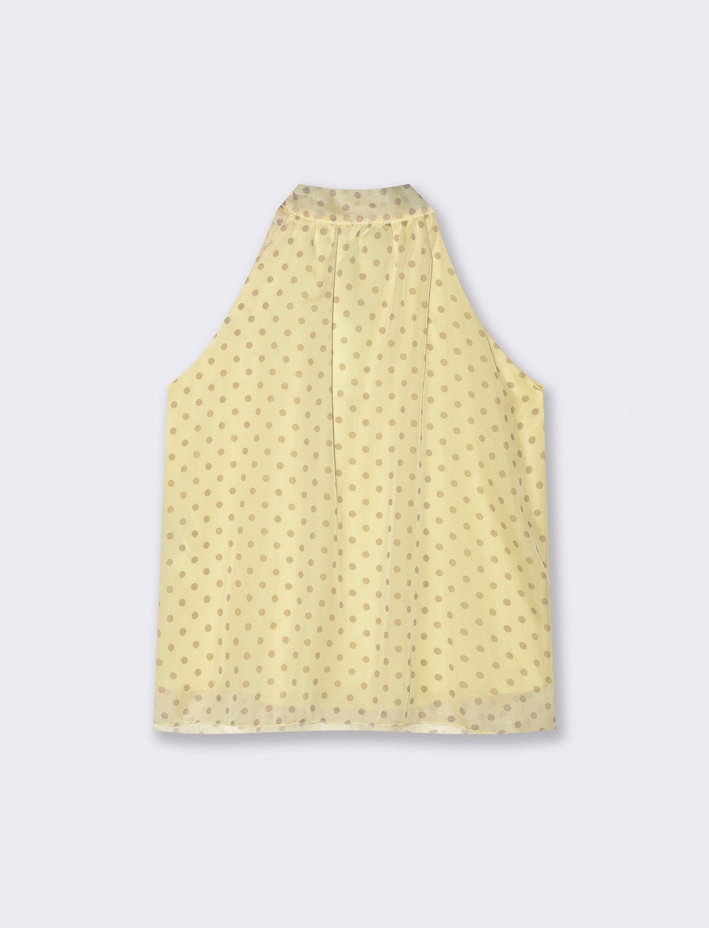 Top Scollo Halter Pois - Giallo