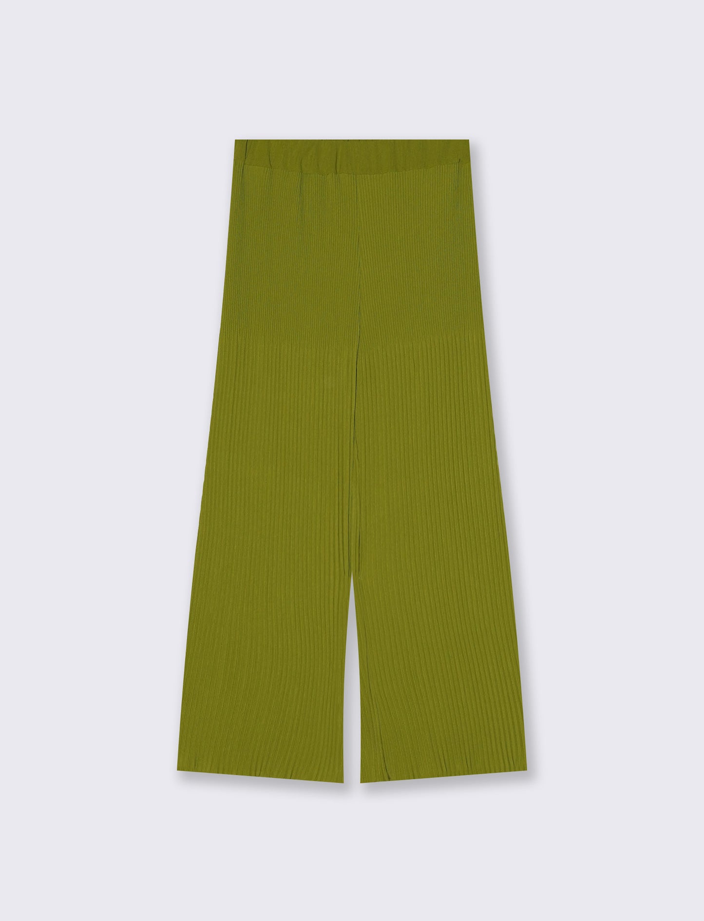 Pleated Soft Ribbed Pants - Green