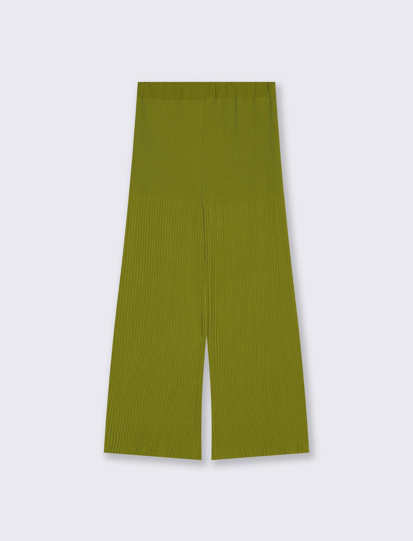 Pleated Soft Ribbed Pants - Green