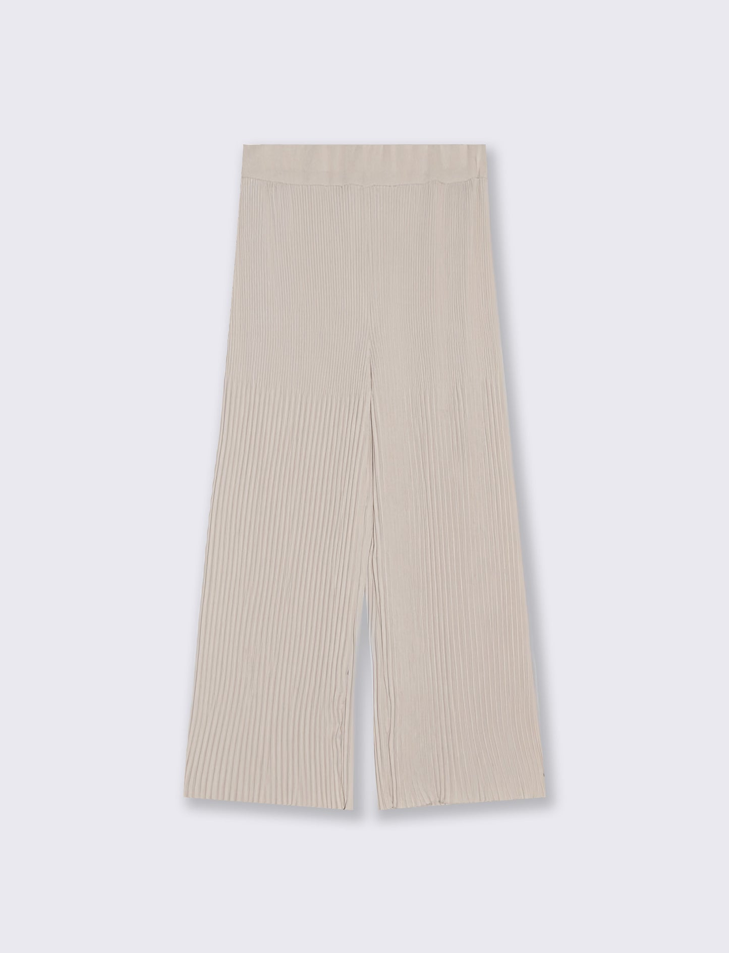 Pleated Soft Ribbed Pants - White