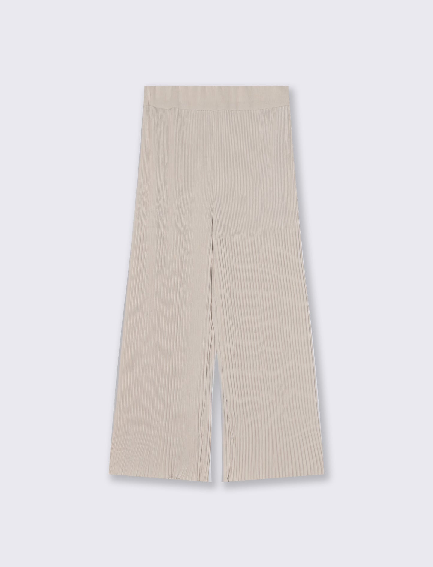 Pleated Soft Ribbed Pants - White