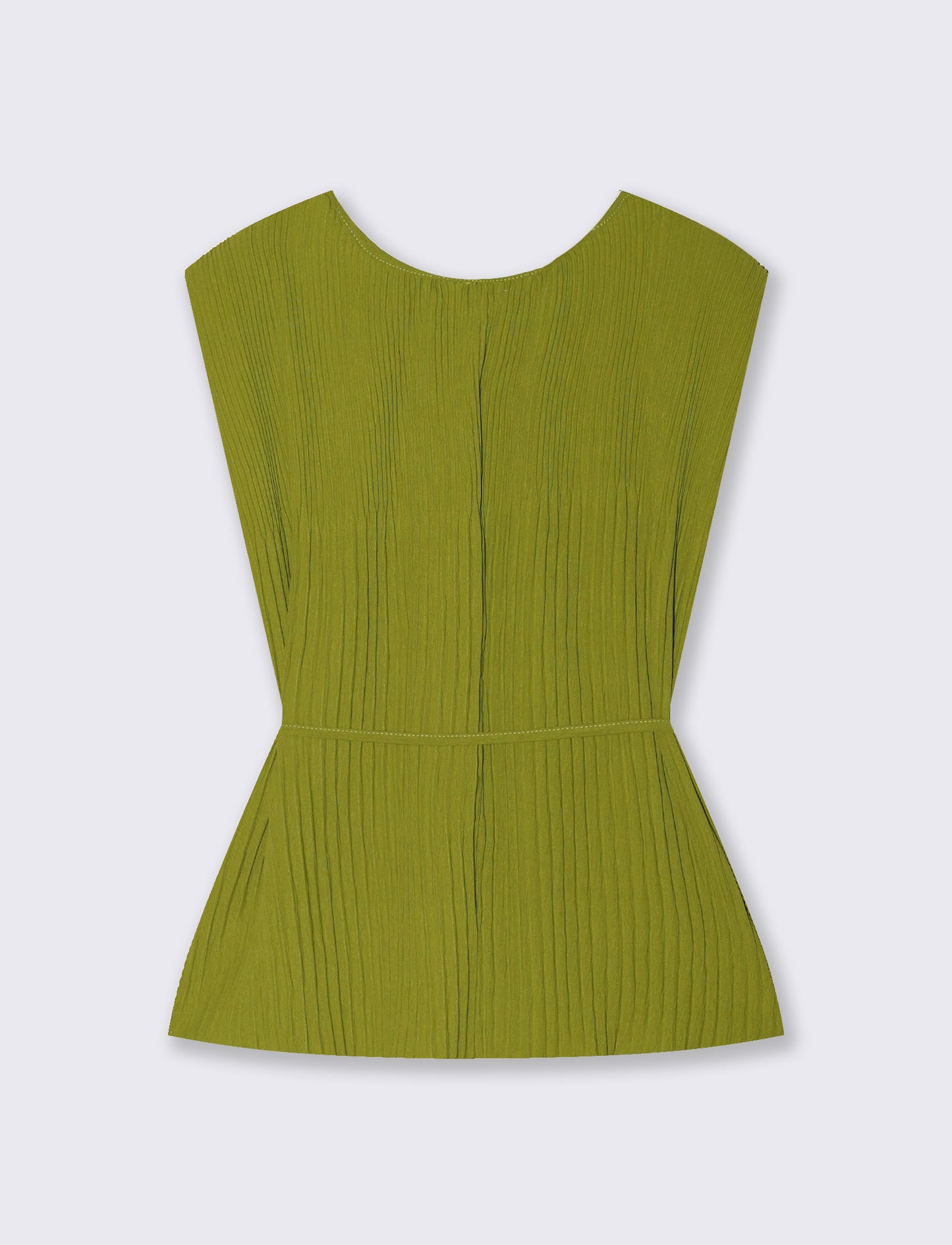 Top Plissettato con Spalline Imbottite - Verde