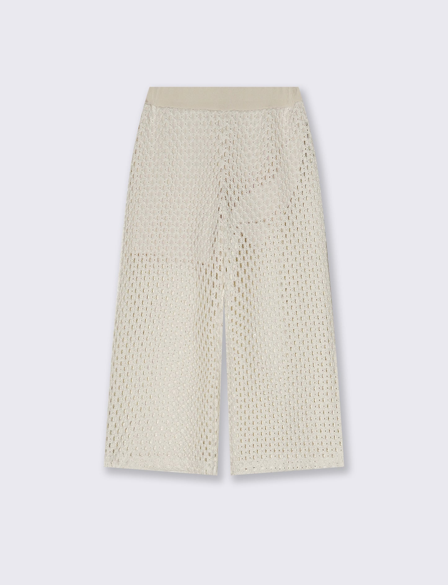 Pantaloni ampi in rete dallo stile romantico - Beige