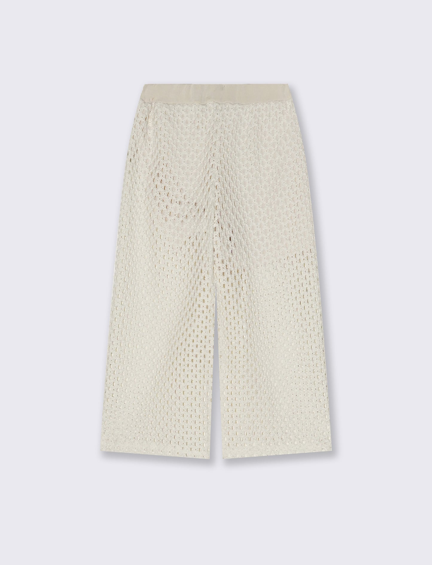 Pantaloni ampi in rete dallo stile romantico - Beige