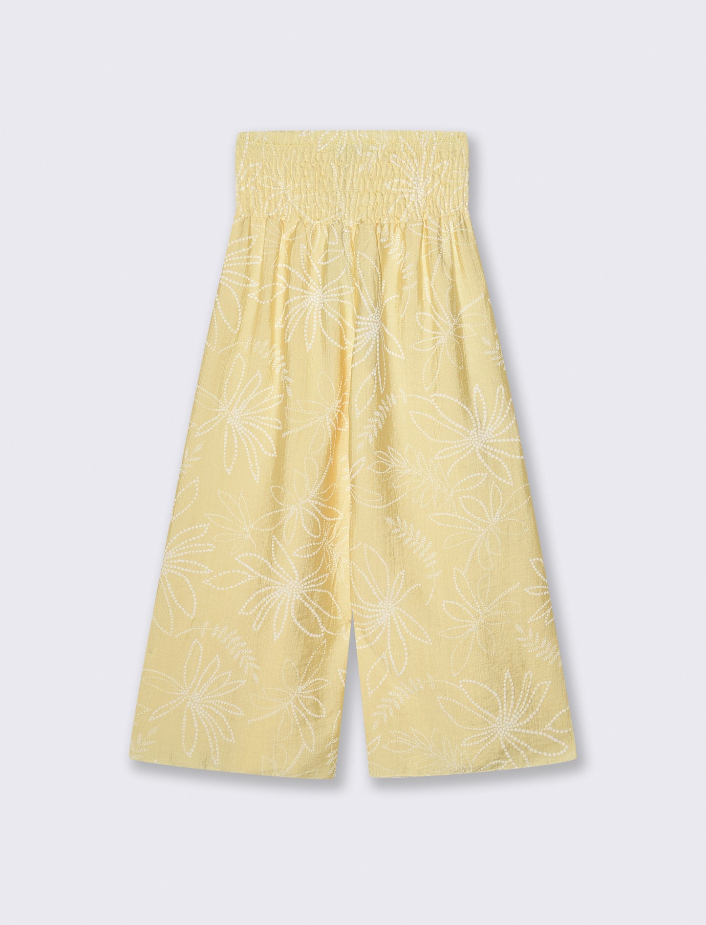 Wide-leg floral print pants - Yellow