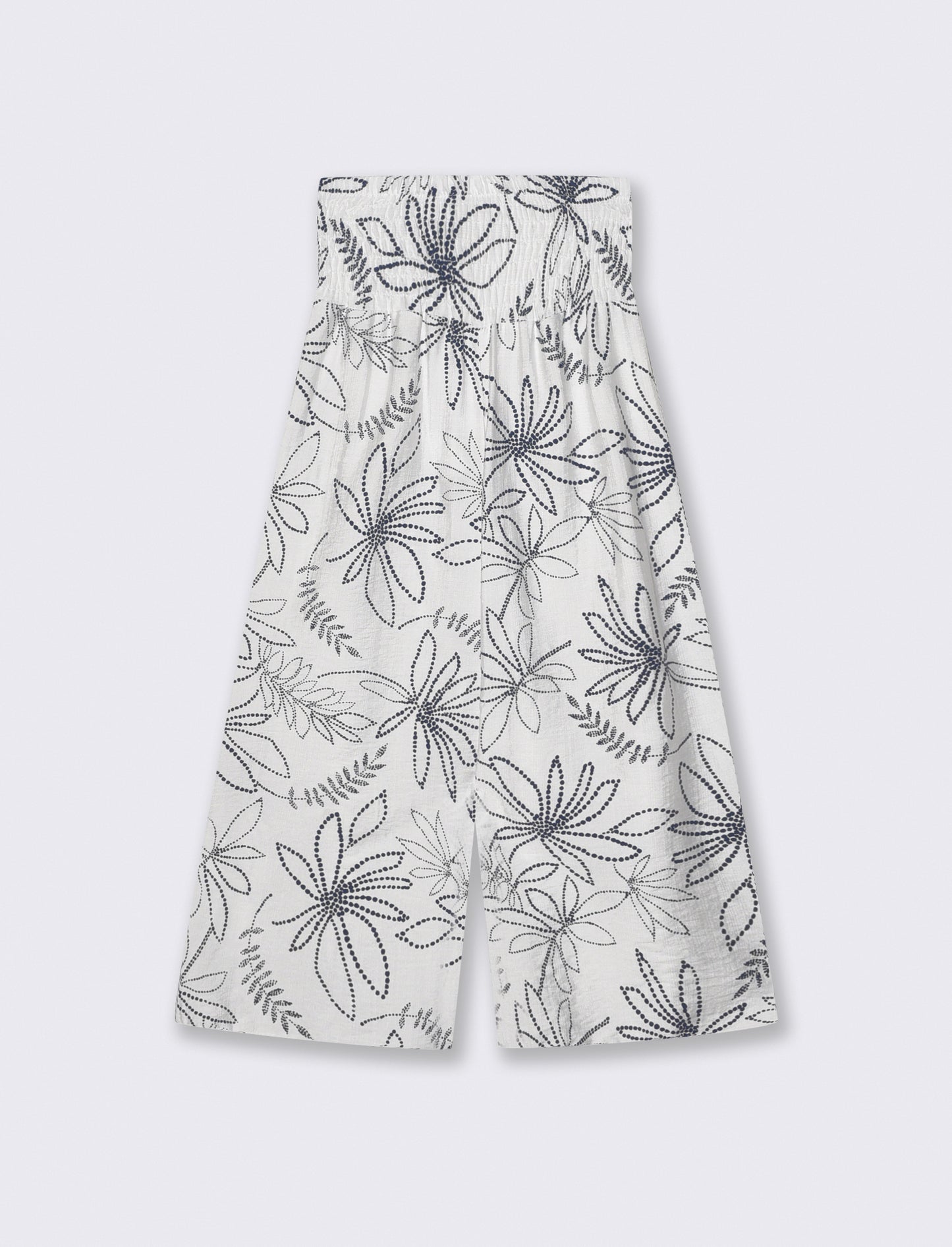 Wide-leg floral print pants - White
