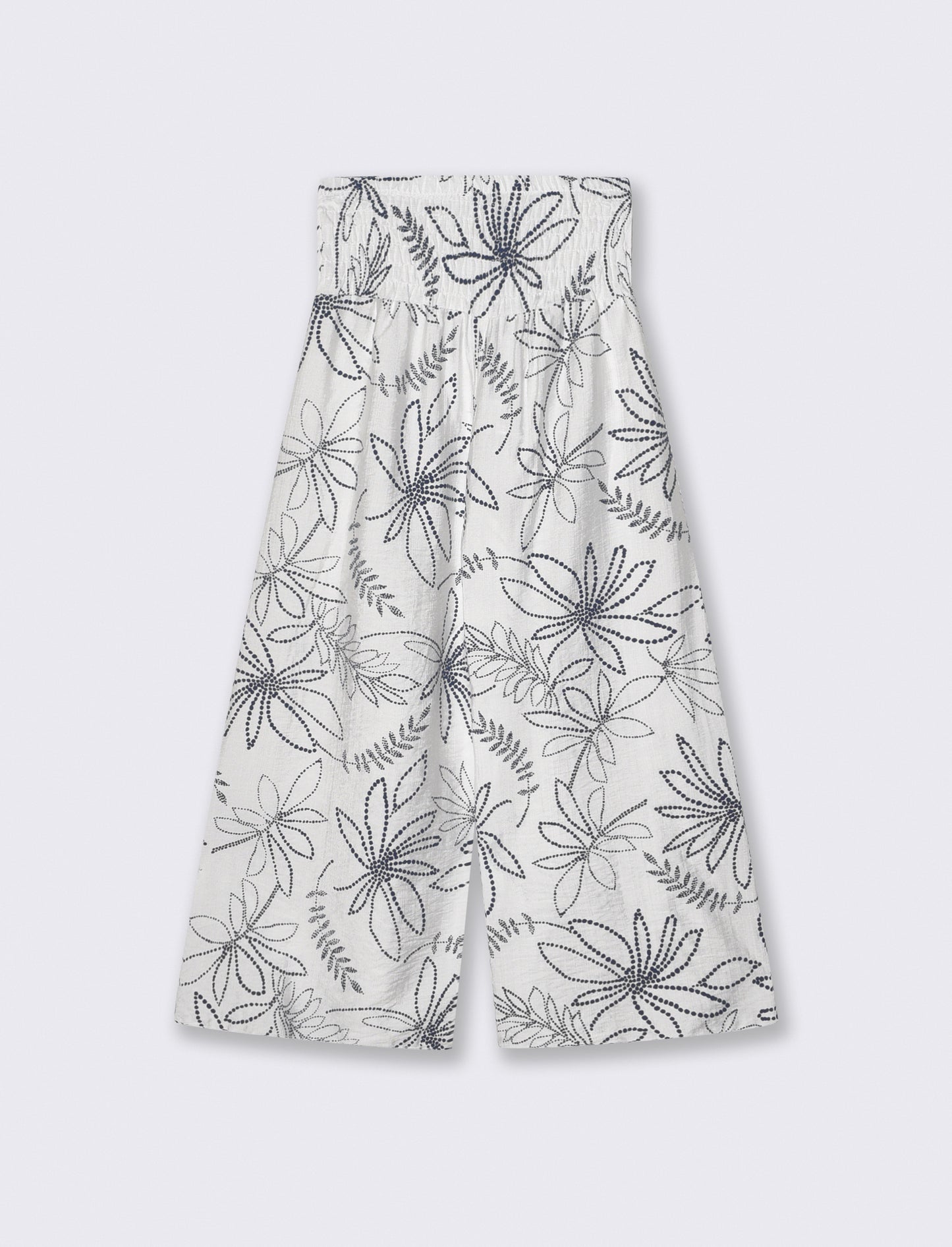 Wide-leg floral print pants - White