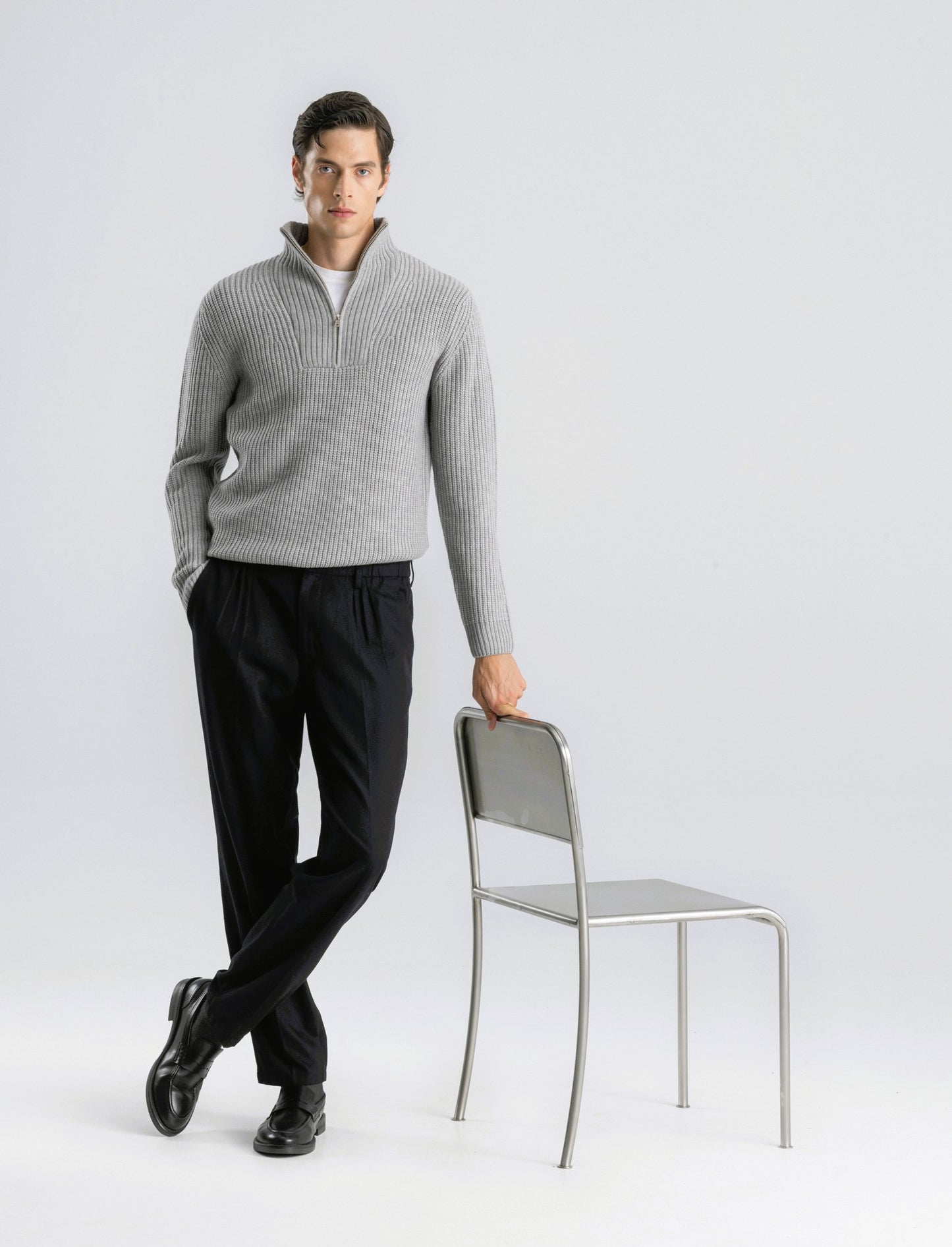 PANTALONI CHINO STRAIGHT FIT - Nero