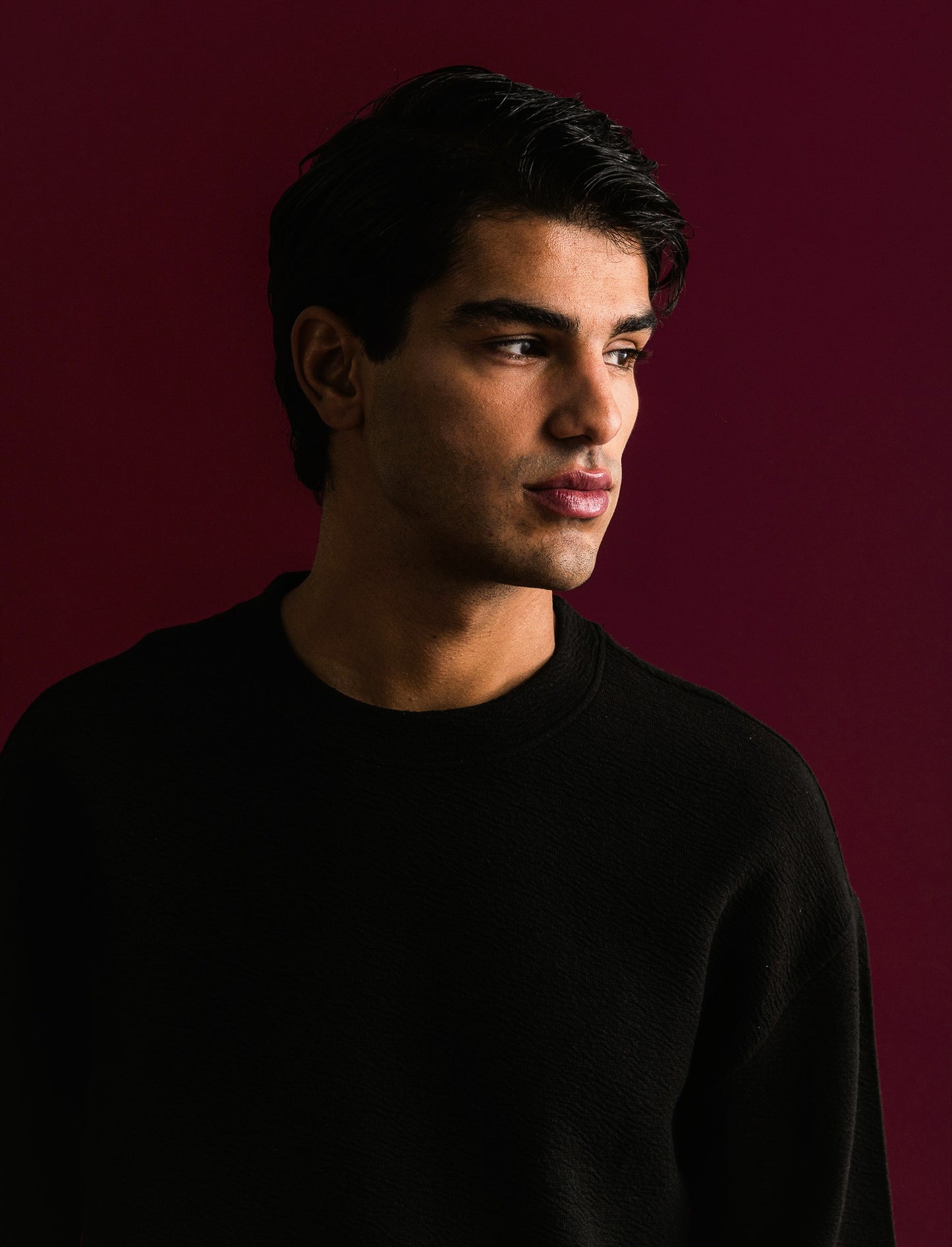 FELPA TESSUTO GOFFRATO RELAXED FIT - Nero