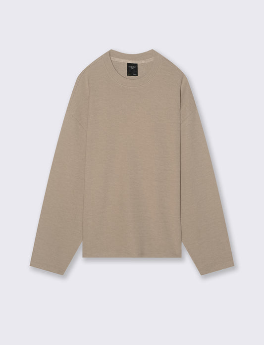 FELPA TESSUTO GOFFRATO RELAXED FIT - Beige