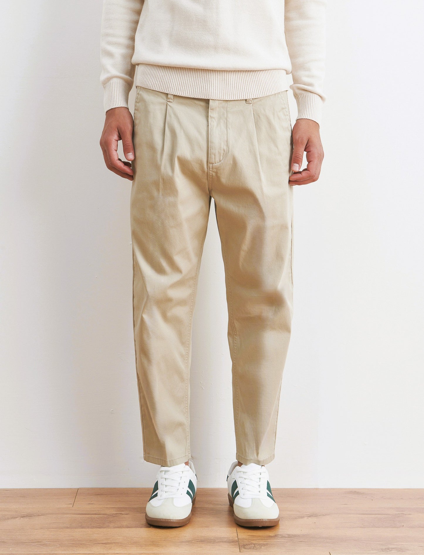PANTALONI CHINO IN COTONE STRETCH REGULAR FIT - Beige