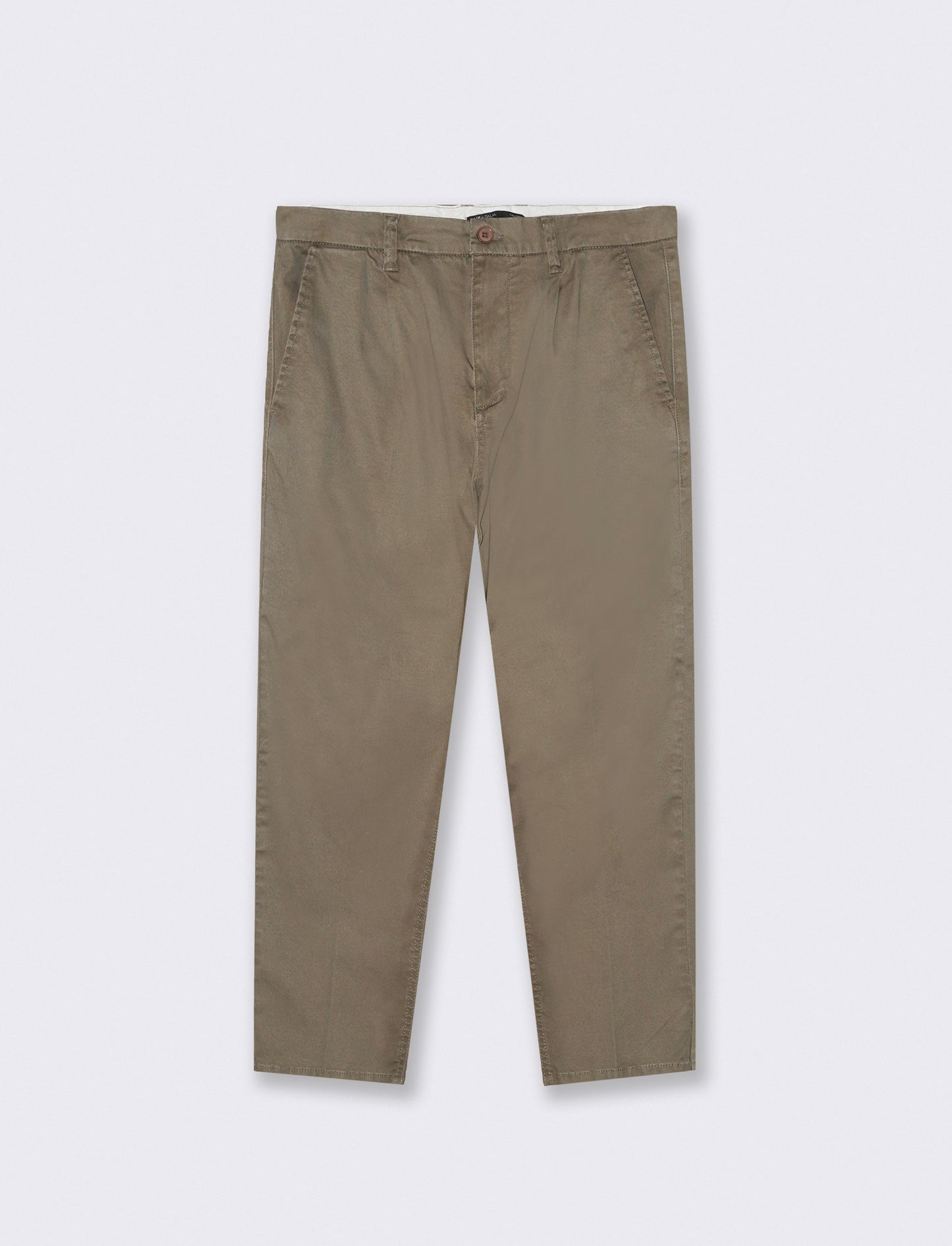 PANTALONI CHINO IN COTONE STRETCH REGULAR FIT - Grigio fango