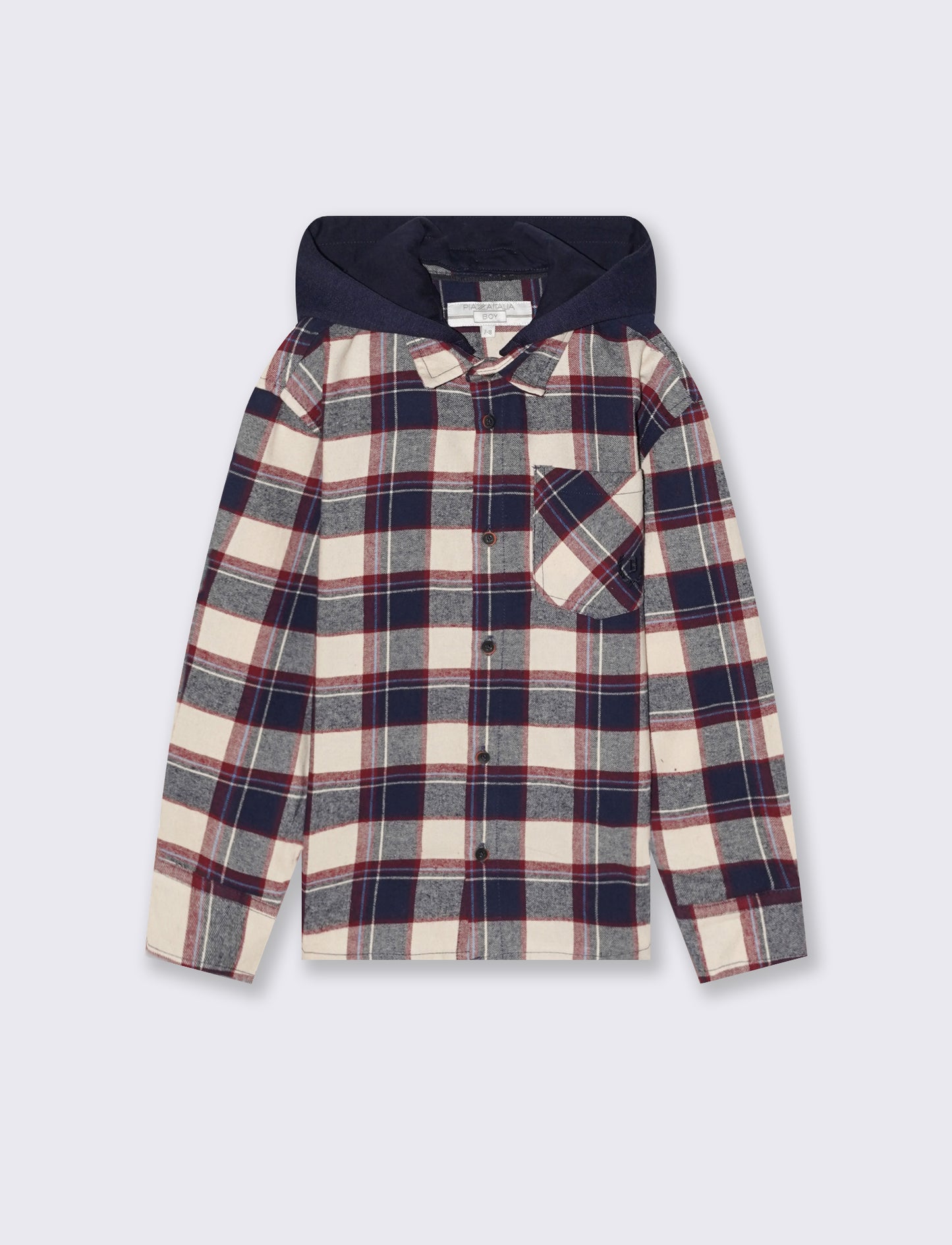 Camicia in flanella con cappuccio - Fantasia