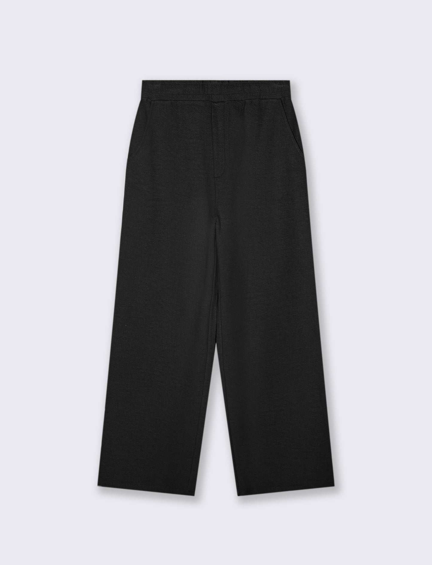 PANTALONI JOGGER IN TESSUTO GOFFRATO - Nero