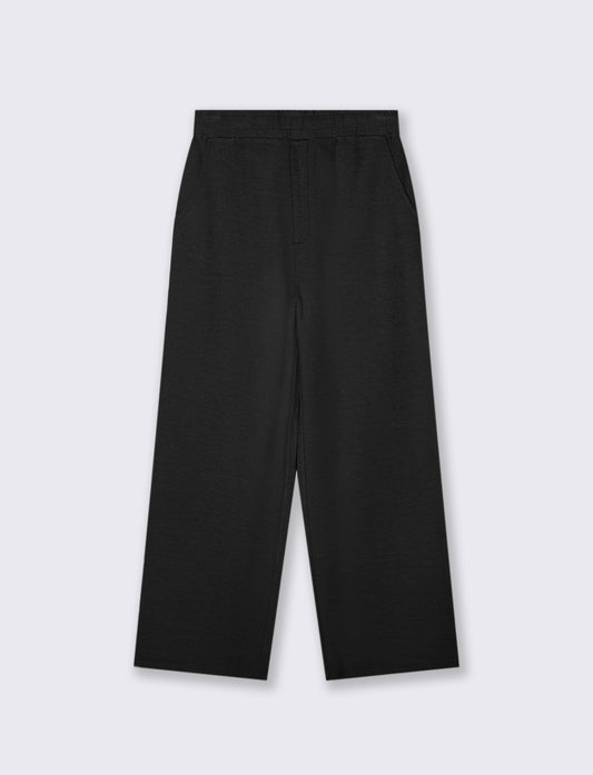 PANTALONI JOGGER IN TESSUTO GOFFRATO - Nero