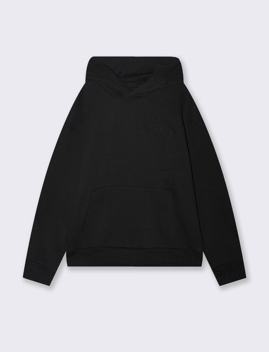 FELPA EFFETTO COSTE BOXY FIT - Nero