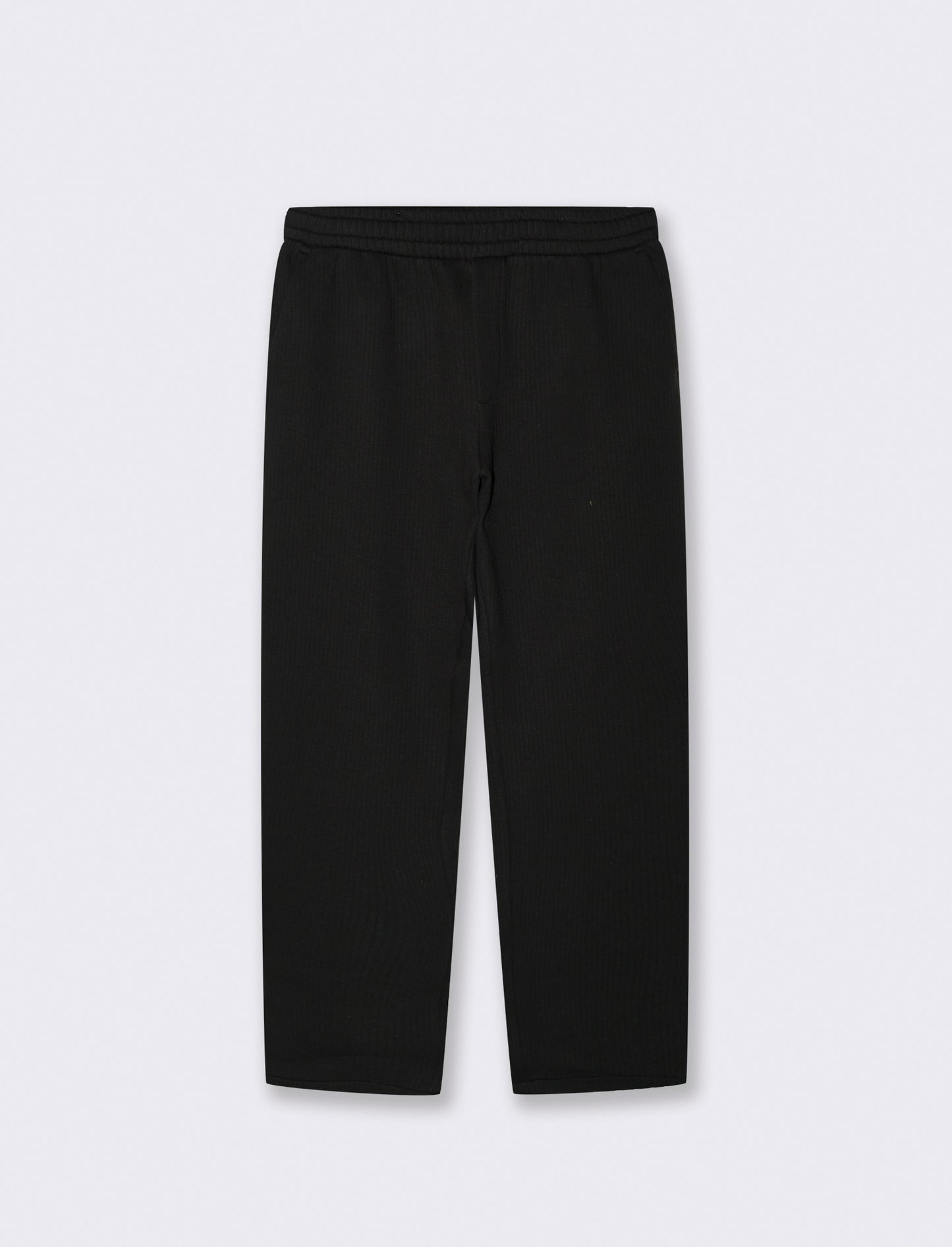 PANTALONI JOGGER EFFETTO COSTE RELAXED STRAIGHT FIT - Nero