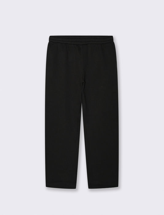 PANTALONI JOGGER EFFETTO COSTE RELAXED STRAIGHT FIT - Nero
