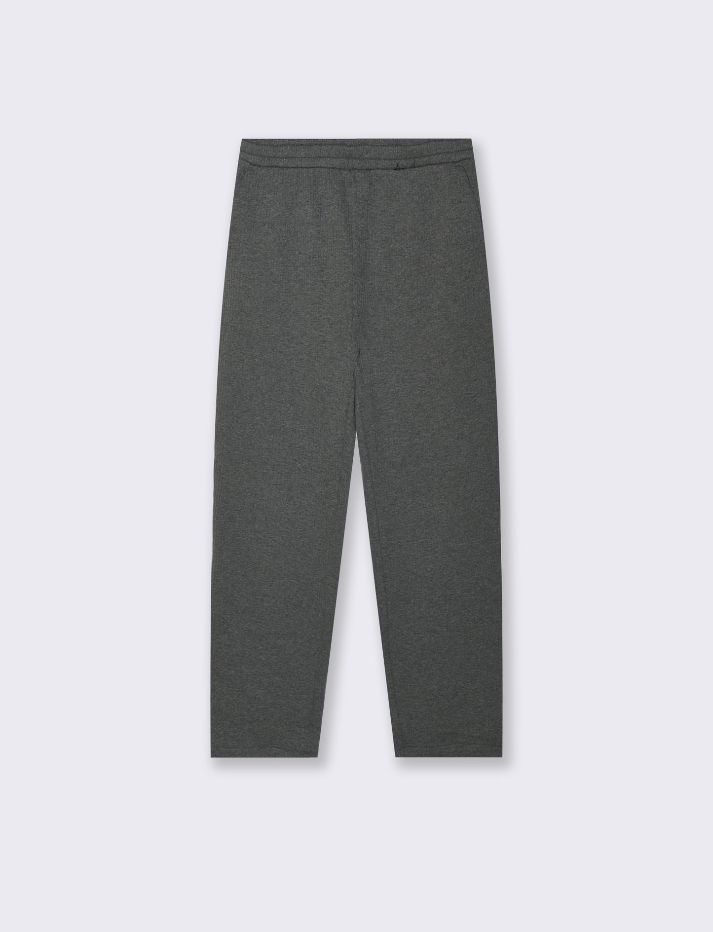 PANTALONI JOGGER EFFETTO COSTE RELAXED STRAIGHT FIT - Grigio mel.