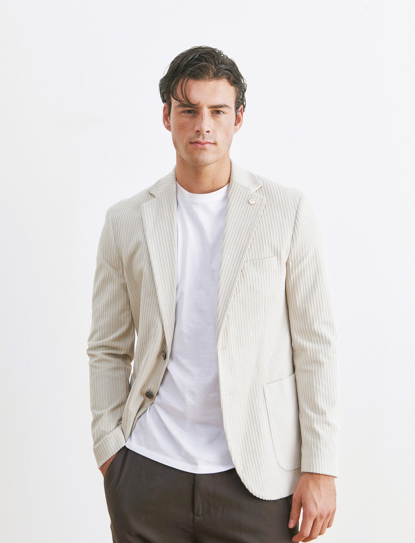 BLAZER IN VELLUTO DA COMPLETO FORMAL FIT - Beige