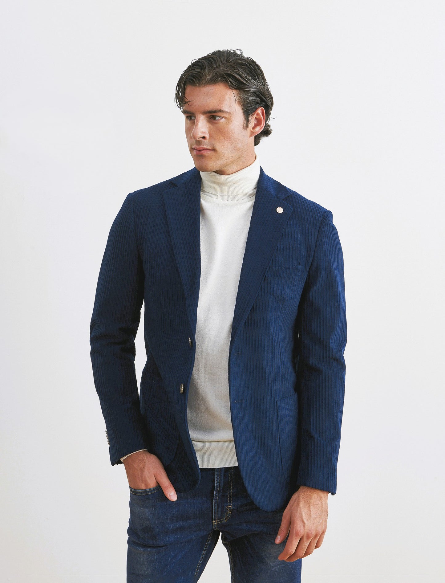 BLAZER IN VELLUTO DA COMPLETO FORMAL FIT - Blu