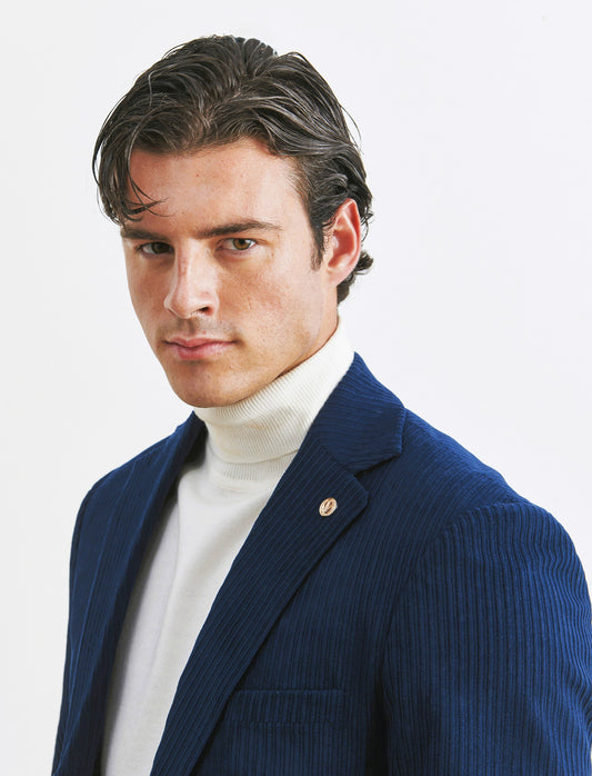 BLAZER IN VELLUTO DA COMPLETO FORMAL FIT - Blu