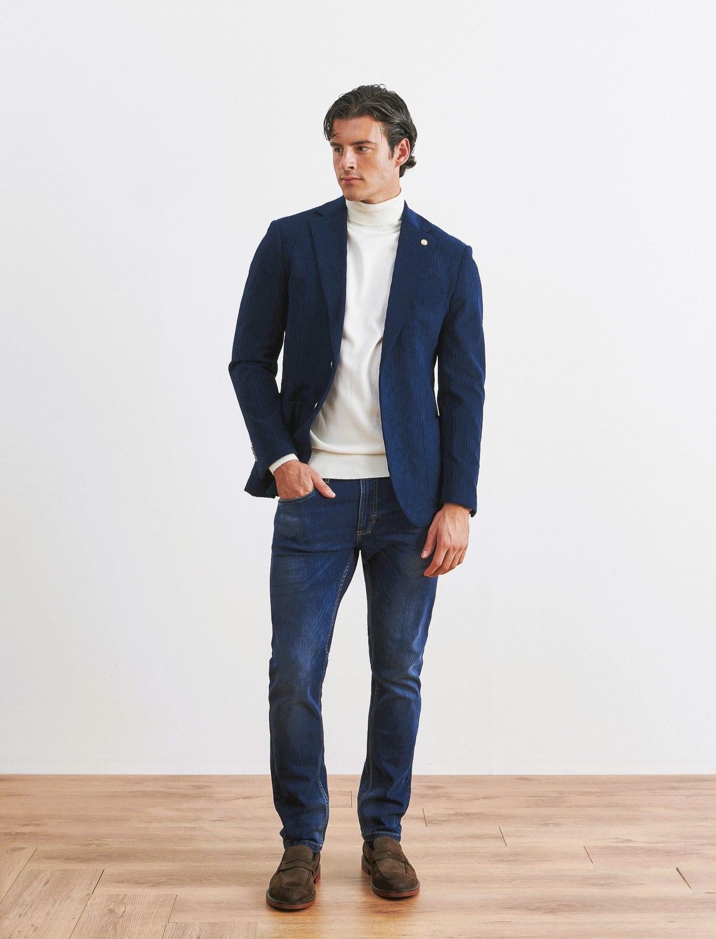 BLAZER IN VELLUTO DA COMPLETO FORMAL FIT - Blu